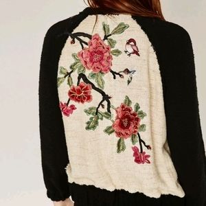 RARE Zara Tweed Jacket Birds and Blossoms